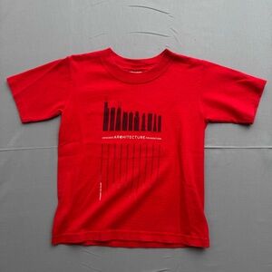 Anvil Chicago Architecture Foundation Red Unisex Kids S Short Sleeve T-Shirt